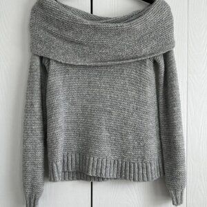 American Eagle Grey Off The Shoulder Sweatr
